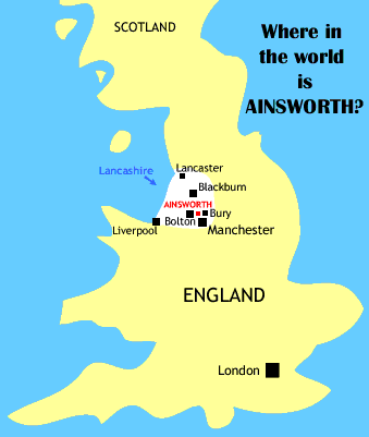 Lancashire On Map Of England An Ainsworth Pilgrimage